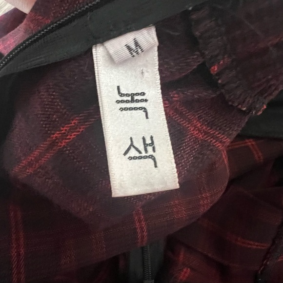 Red and black plaid heart front punk dress with buckle straps - Picture 5 of 12